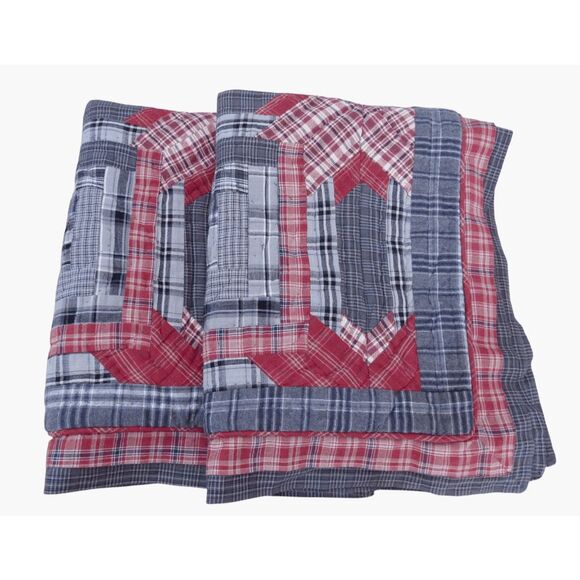 Plow & Hearth Quilted & Flannel Pillow Shams Standard (2) - Picture 1 of 6